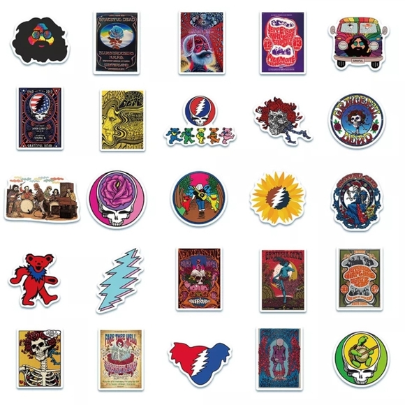 25 Grateful Dead stickers Perfect for phones tumblers cups skateboards laptops.. - Picture 4 of 6